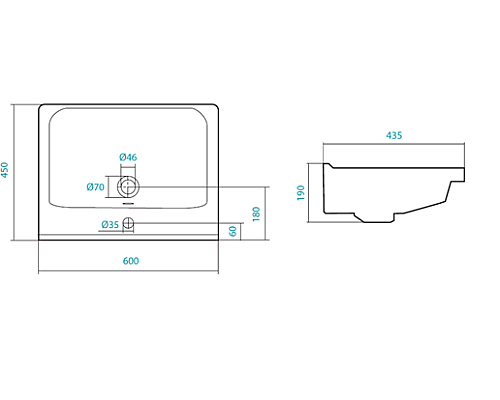Прямоугольная раковина Santek Миранда 60 1WH302421