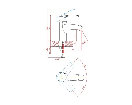 Смеситель для раковины Cron CN1070 Хром