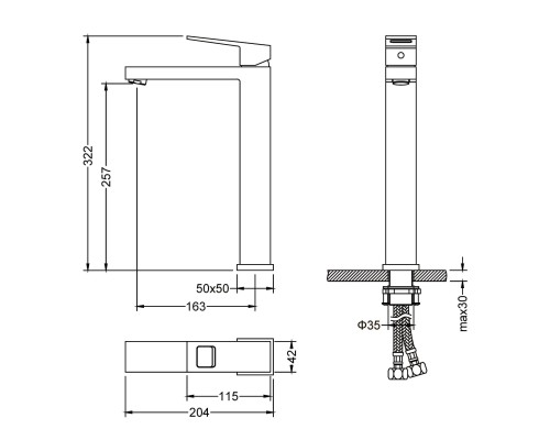 Смеситель для раковины-чаши Timo Briana 7111/00F хром