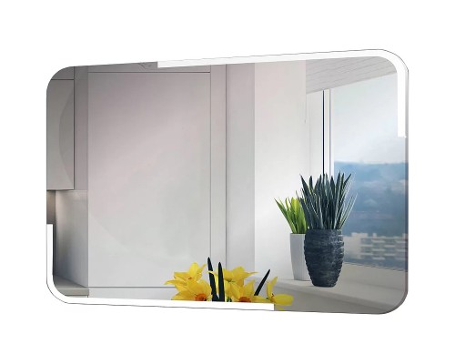 Зеркало Relisan Emma 800х600 Гл000024362 с подсветкой с сенсорным выключателем, увеличением и часами