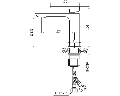 Смеситель для раковины Orange Lutz M04-021cr Хром