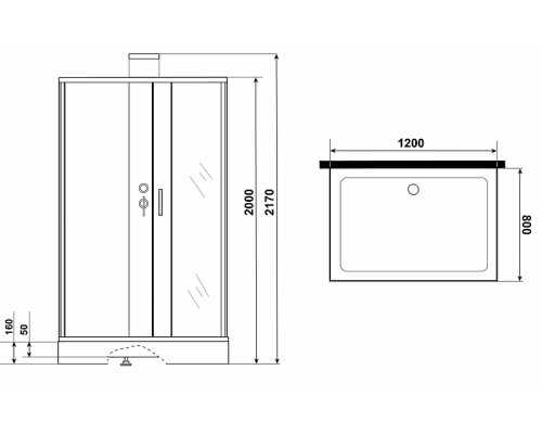 Душевая кабина Grossman Elegans 120x80 без гидромассажа
