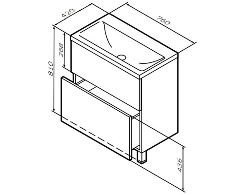 Тумба под раковину AM.PM Gem 75 M90FSX07522GM32 Графит матовый