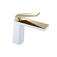 смеситель для умывальника Boheme VENTURO 381-w белый-золото