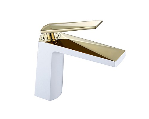 смеситель для умывальника Boheme VENTURO 381-w белый-золото