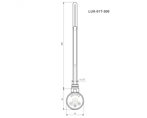 Тэн Luxon LUX-01T-300 с терморегулятором 300W хром