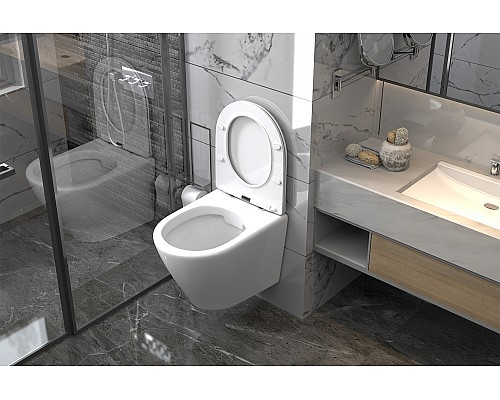 Унитаз ABBER Bequem AC1102 подвесной белый, безободковый