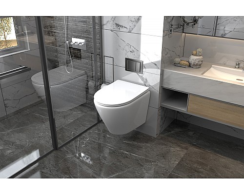 Унитаз ABBER Bequem AC1102 подвесной белый, безободковый