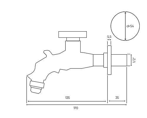 Сливной кран Bronze de Luxe 21601 насадка-расекатель