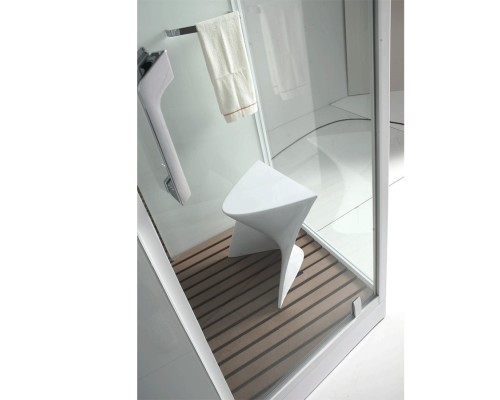Душевая кабина Orans 120x90 R с баней профиль Белый задние стенки Белые
