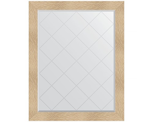 Зеркало Evoform Exclusive-G 121х96 BY 4365 с гравировкой в багетной раме - Золотые дюны 90 мм