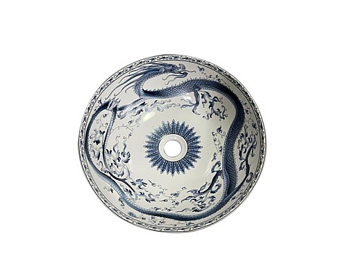 Раковина чаша Bronze de Luxe Dynasty 4008 белый, синий