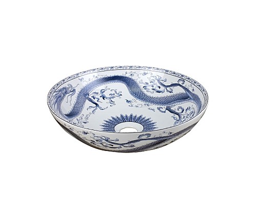 Раковина чаша Bronze de Luxe Dynasty 4008 белый, синий