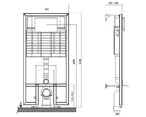 Инсталляция Pestan Sava Fix Slim SET40006473 для унитаза с клавишей смыва Хром глянец