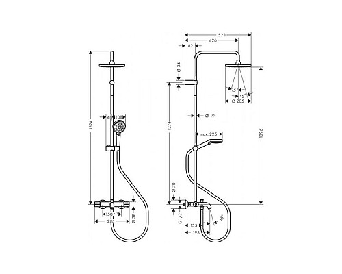 Душевая система Hansgrohe с термостатом хром 26079000