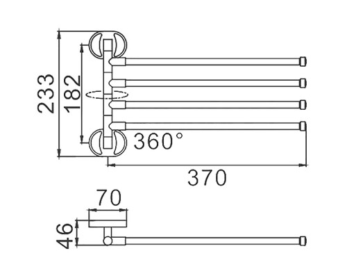 Полотенцедержатель Frap F19 F1914 поворотный Хром