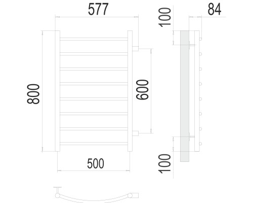 Полотенцесушитель Terminus Эконом Классик П8 500х800 бп600
