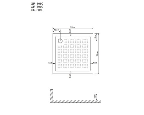 Поддон Grossman GR-119109020 90x90 квадрат