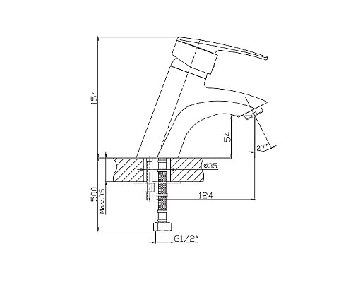 Смеситель для раковины Haiba HB1006 Хром