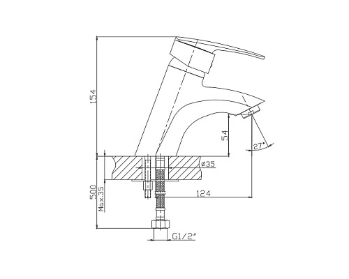 Смеситель для раковины Haiba HB1006 Хром