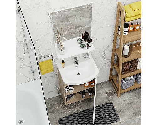 Тумба под раковину Onika Эко 52.10 105207 Белая Дуб сонома