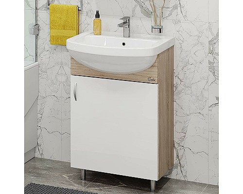 Тумба под раковину Onika Эко 52.10 105207 Белая Дуб сонома