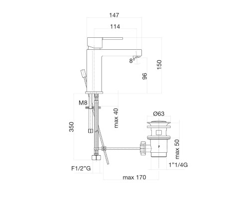 Смеситель для раковины Fiore Kalos 76CR7420 хром