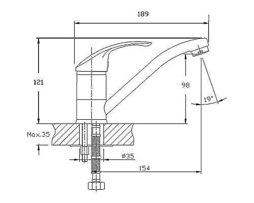 Смеситель для раковины Haiba HB4536 Хром