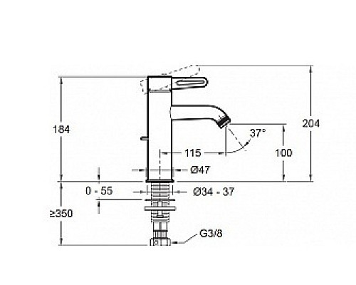 Смеситель для раковины Jacob Delafon E78336-BLV
