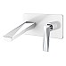 Смеситель для умывальника из стены БЕЛЫЙ+ХРОМ Boheme VENTURO 375-W белый-хром
