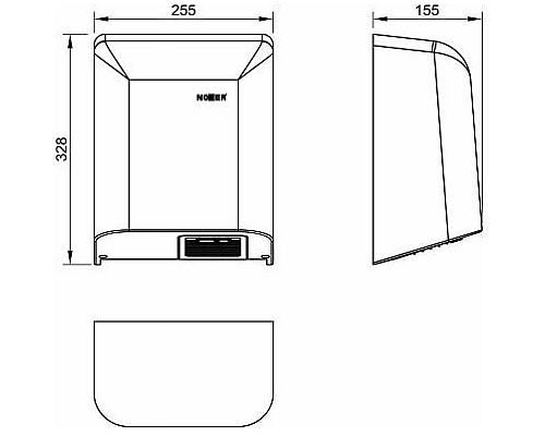 Сушилка для рук Nofer Fuga 01851.N Черная матовая