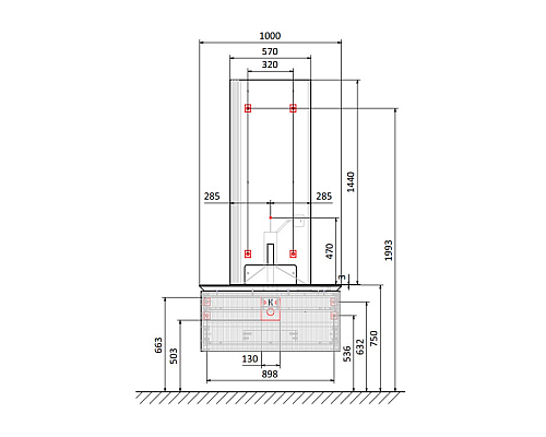 Тумба под раковину Jorno Strong 100 Str.01.100/P/A подвесная Антрацит