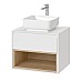 Тумба под накладную раковину Excellent Tuto 60 см белый/дуб, 1 ящик