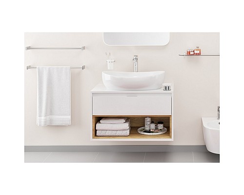 Тумба под накладную раковину Excellent Tuto 60 см белый/дуб, 1 ящик