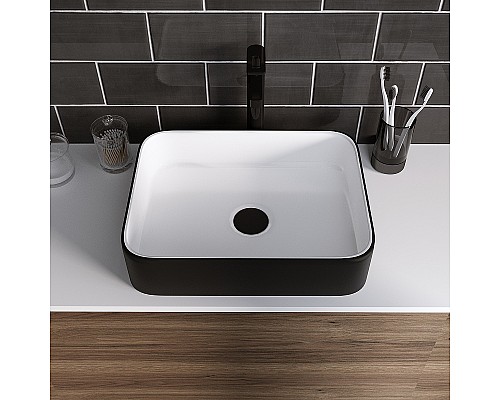 Раковина-чаша Grossman 50 GR-4043BW Белая Черная