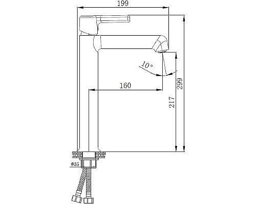 Смеситель для раковины Haiba HB11814-7 Черный матовый