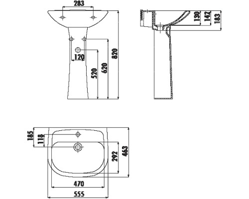 Раковина Creavit Pitta 55 PA055-00CB00E-0000 Белая