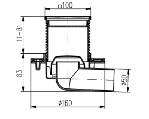 Душевой трап Azario AZ-411 L с решеткой Sun