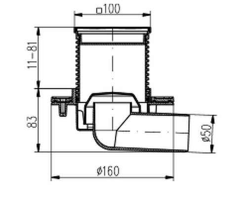 Душевой трап Azario AZ-411 L с решеткой Sun