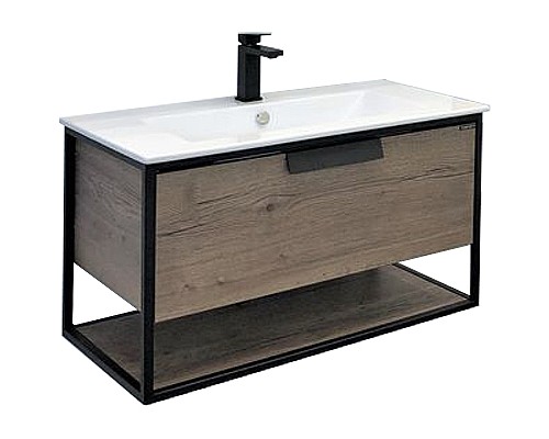 Тумба с раковиной Comforty Бонн 90 00-00003466 подвесная Дуб темный