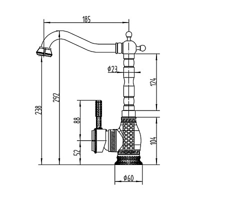 Смеситель для кухни ZORG Zorg Antic A 313K-BR