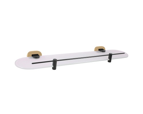 Стеклянная полка Rav Slezak Yukon YUA0900/50CMATZ Черный матовый Золото