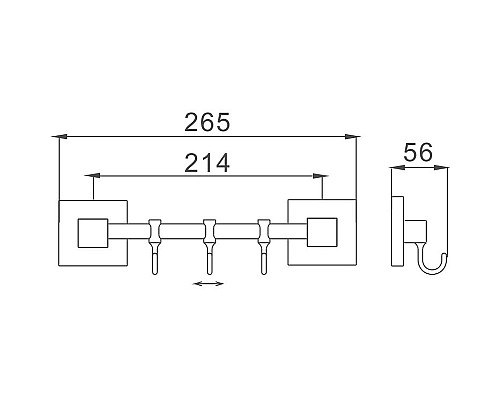 Вешалка для полотенец Haiba HB8615-3 Хром