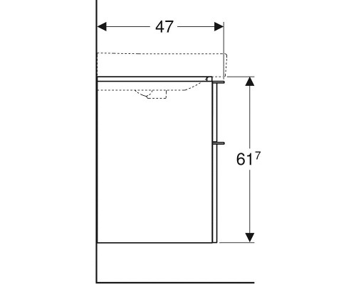 Тумба под раковину Geberit Smyle Square с двумя выдвижными ящиками