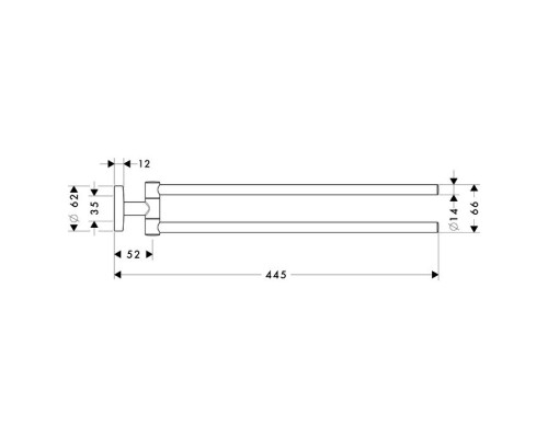 Полотенцедержатель двухрожковый Hansgrohe Logis 40512000