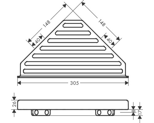 Полка корзина Hansgrohe AddStoris 41741000 угловая Хром