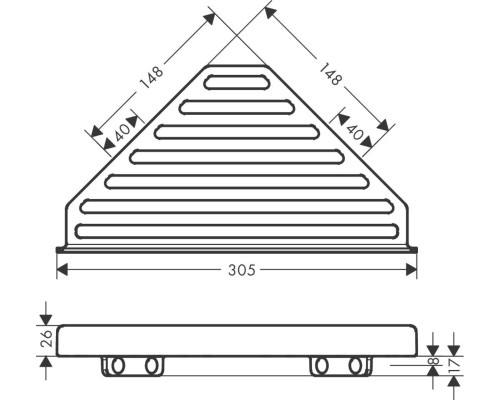 Полка корзина Hansgrohe AddStoris 41741000 угловая Хром