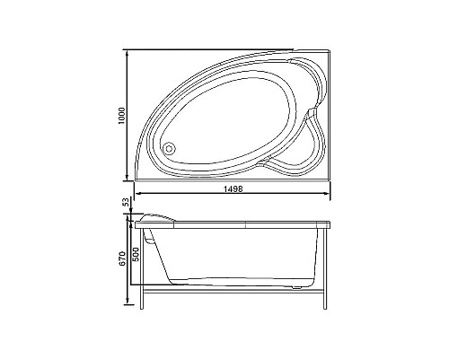 Фронтальная панель для ванны Aquanet Mayorca 150 R 161977
