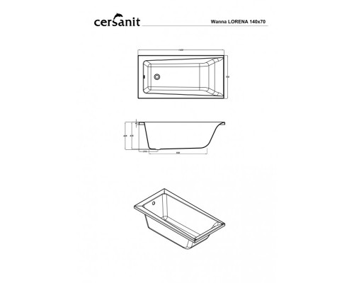 Ванна прямоугольная Cersanit LORENA 140