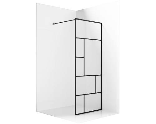 Душевая перегородка Ambassador Walk-in 120х200 15031215 профиль Черный стекло прозрачное